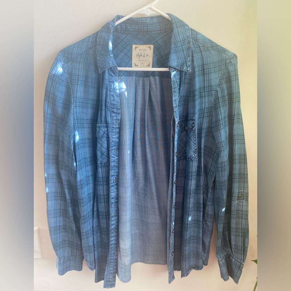 Blue button-down